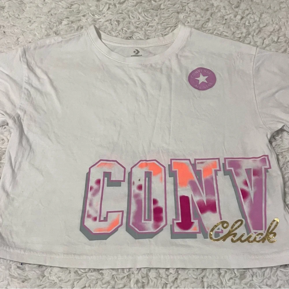 Converse White Short Sleeve Crew Tee - Kids